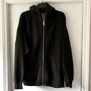 Brandy Melville Oversized, Full Zip Hoodie, Black